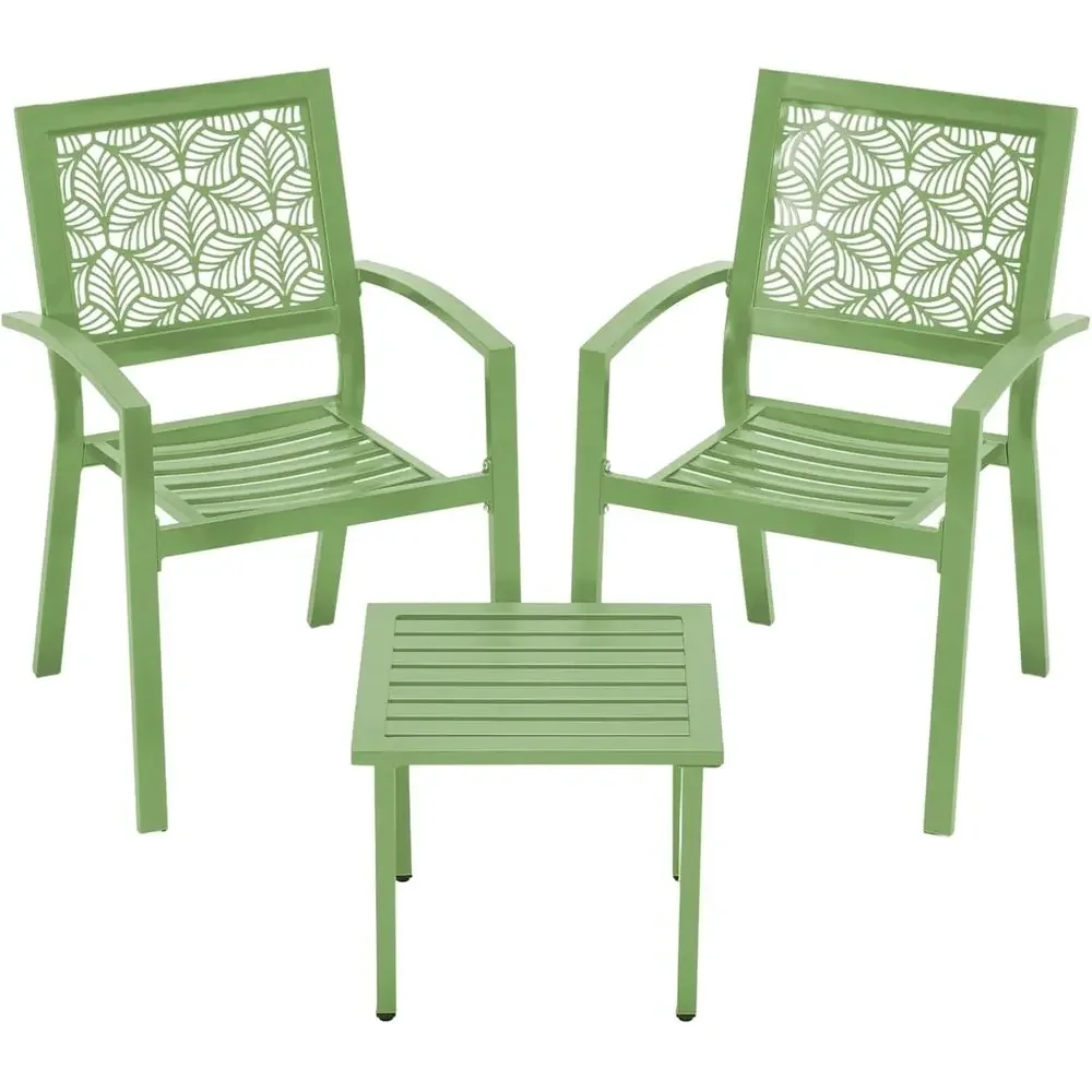 Outdoor Furniture Green - طقم بيسترو خارجي من 3 قطع،