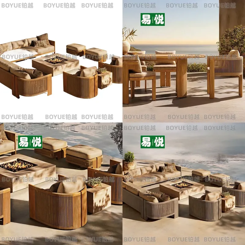 Rattan Lounge Set - طقم أريكة خارجية من الراتان مع