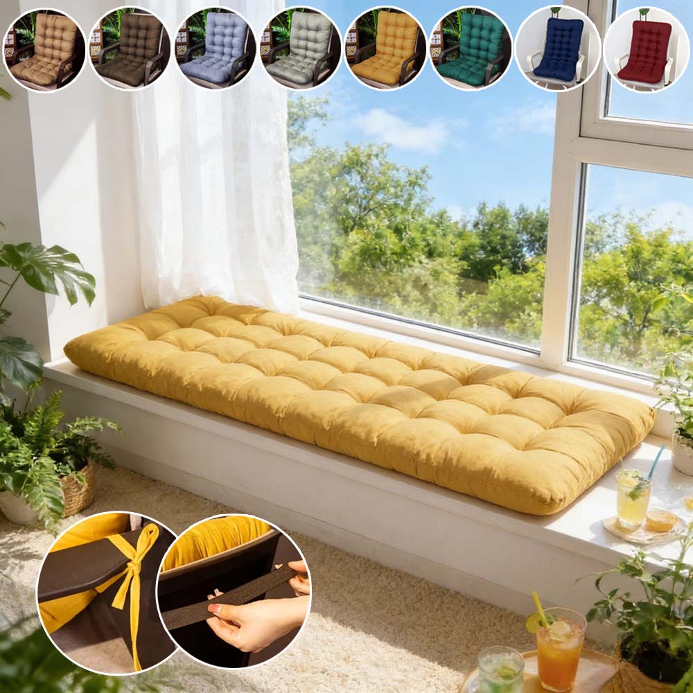 Outdoor Furniture Upholstery - وسادة مقعد سميكة مع أحزمة مطاطية،
