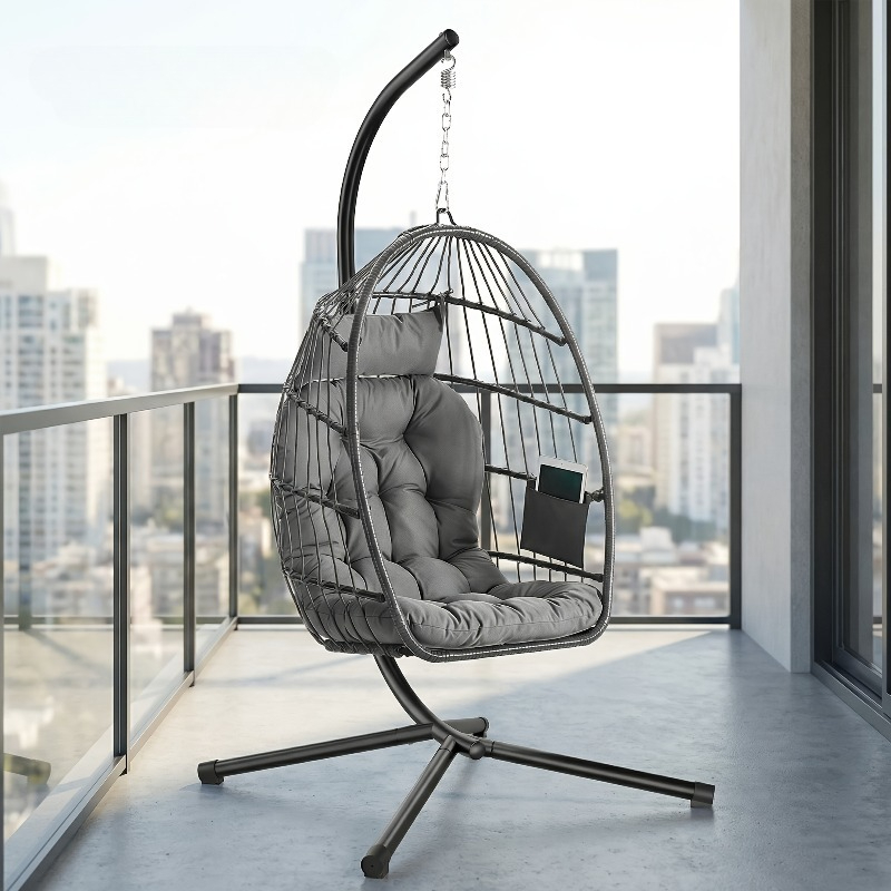 Hanging Egg Chair - كرسي بيضاوي معلق مع حامل -