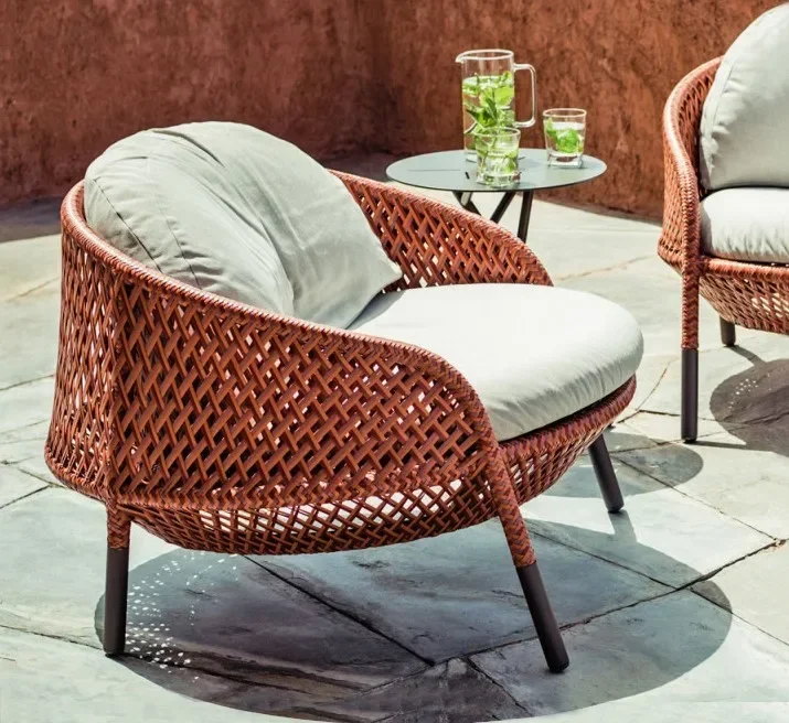 Rattan Lounge Set - # مجموعة أريكة حديقة الضفيرة الروطان