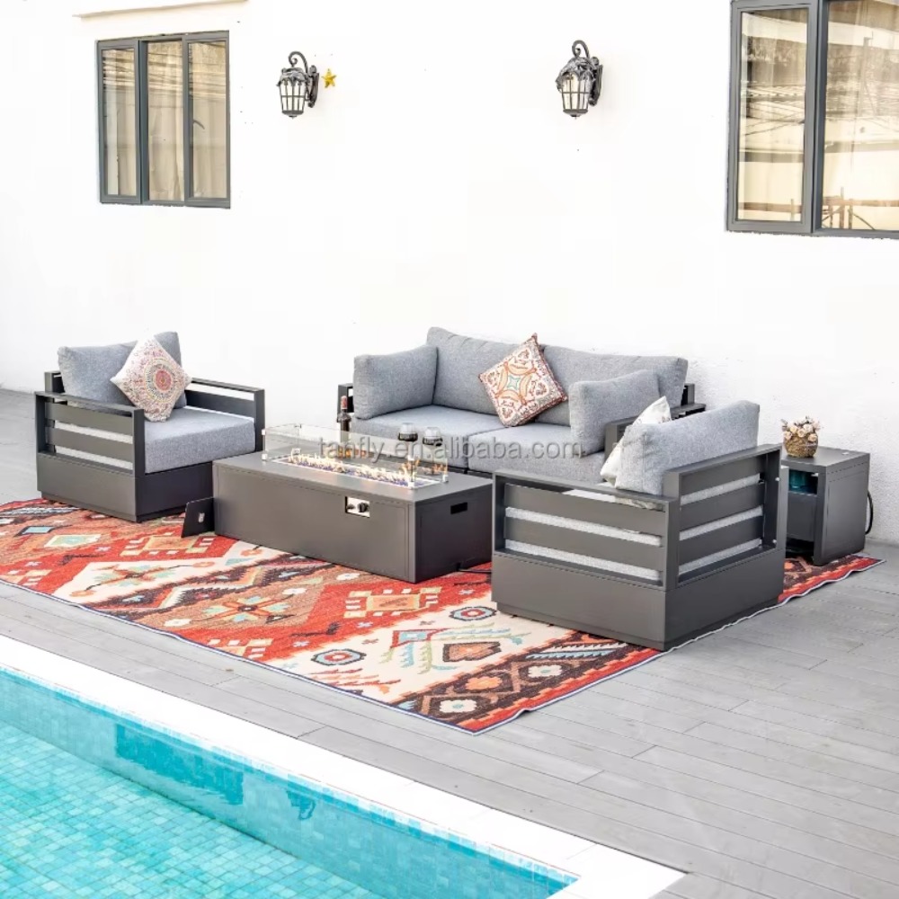 Outdoor Furniture Fire Pit - طقم أثاث خارجي للفنادق والفلل، مجموعة