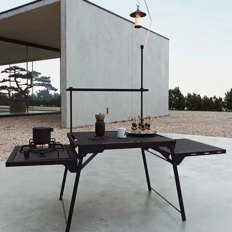 Outdoor Furniture Warehouse - طاولة مطبخ محمولة من الألومنيوم للتخييم