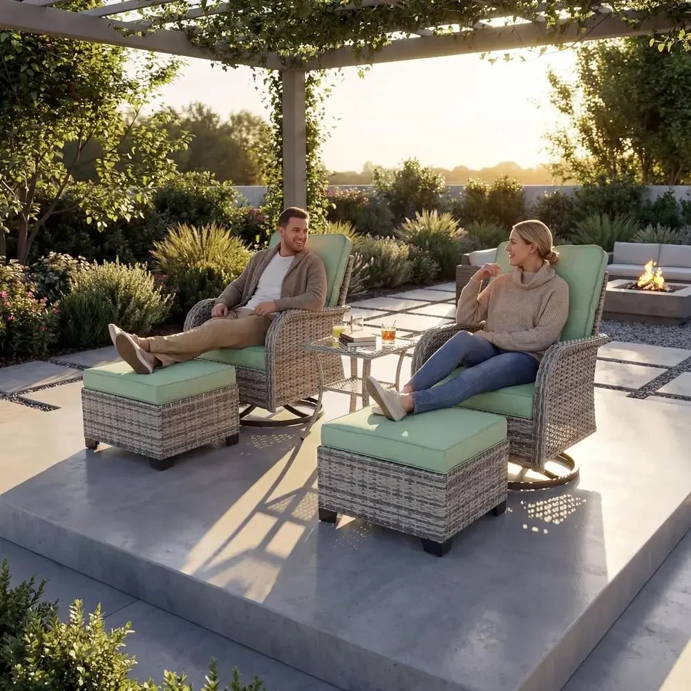 Outdoor Furniture Green - طقم أثاث للفناء الخارجي: كرسي هزاز