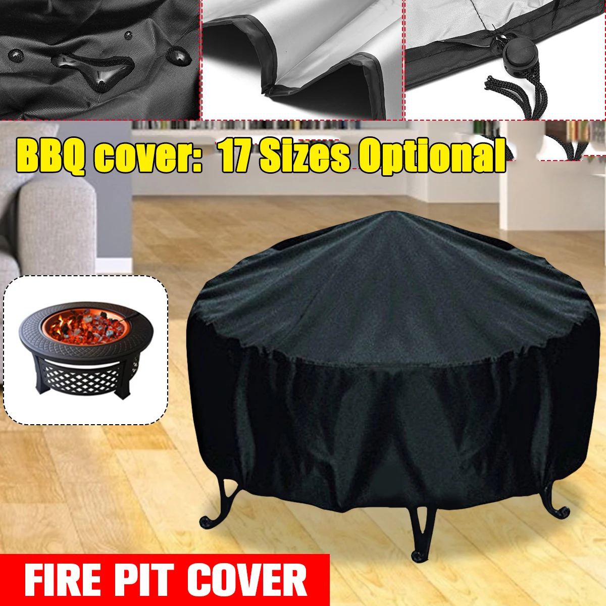 Outdoor Furniture Fire Pit - مقاوم للماء فناء غطاء حفرة النار