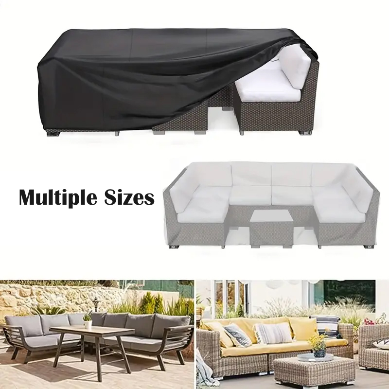 Outdoor Furniture Black - مستطيلة غطاء طاولة الطعام ، الأشعة