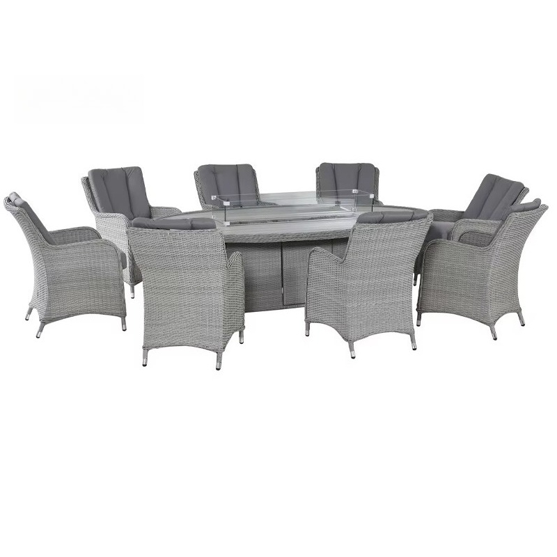 طقم أثاث خارجي حديث من الراتان - مراجعة Outdoor Furniture Set With Fire Pit وسعره