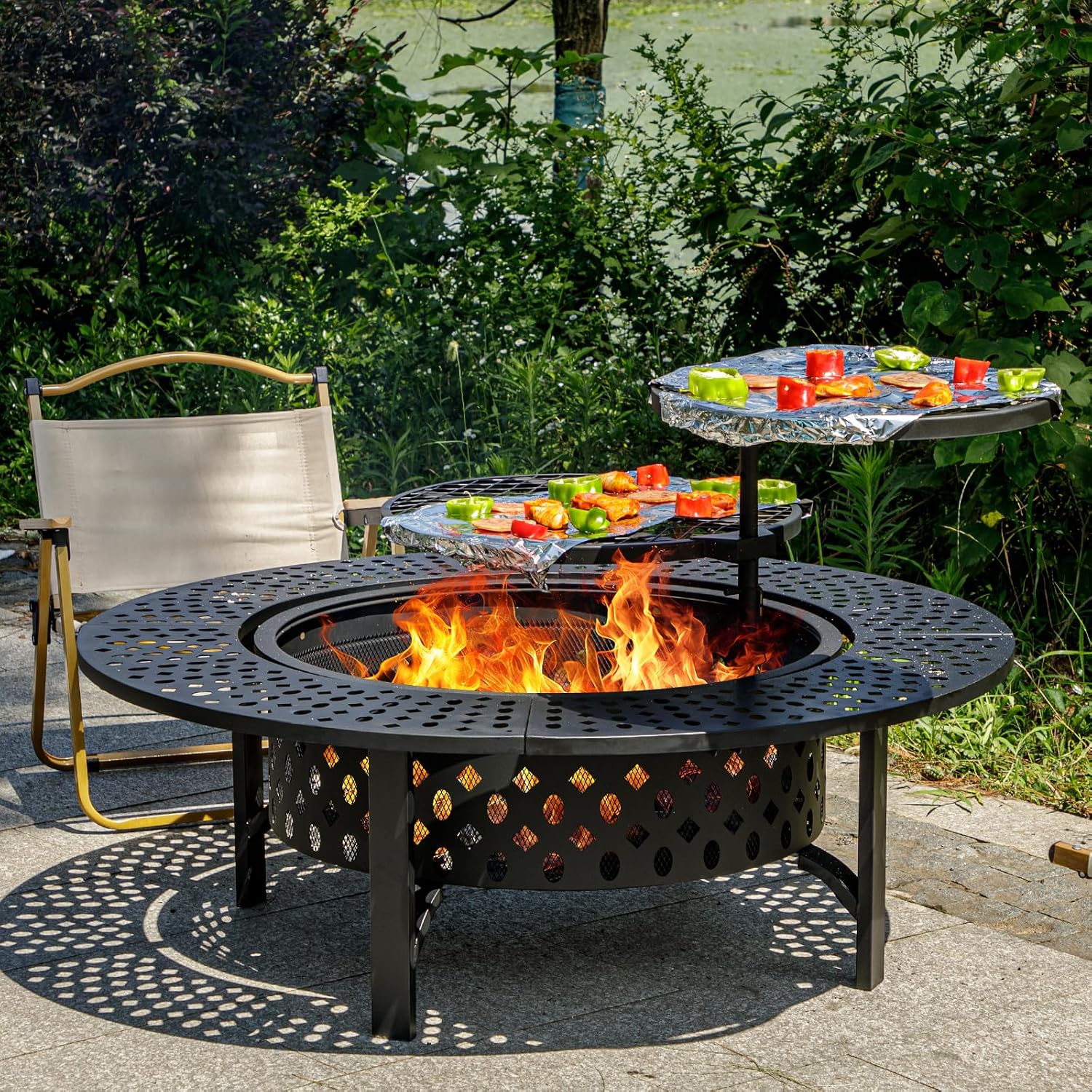 طاولة حفرة نار خشبية كبيرة الح - مراجعة Outdoor Furniture Fire Pit وسعره
