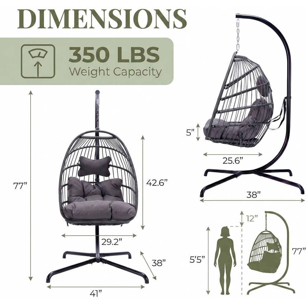 كرسي بيضاوي معلق متين للاستخدا - مراجعة Hanging Egg Chair وسعره