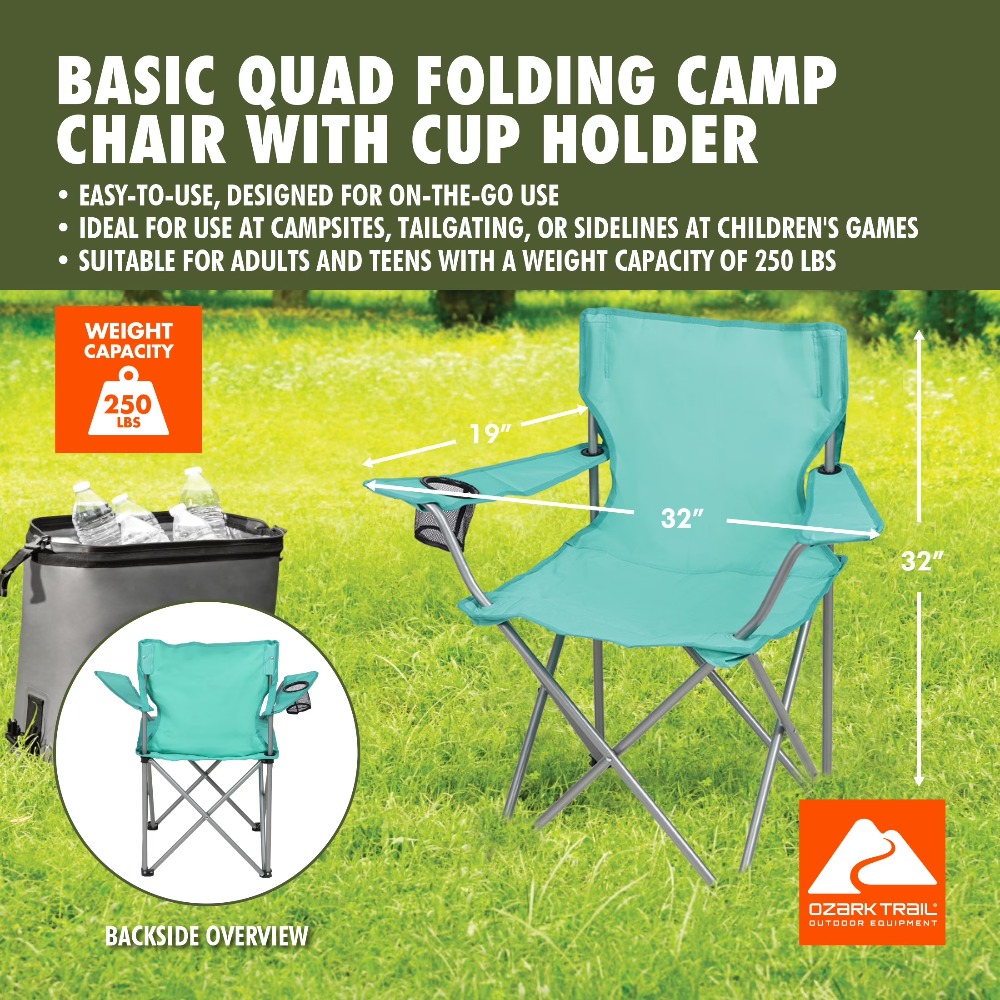 كرسي تخييم قابل للطي مع حامل أ - مراجعة Outdoor Furniture Green وسعره