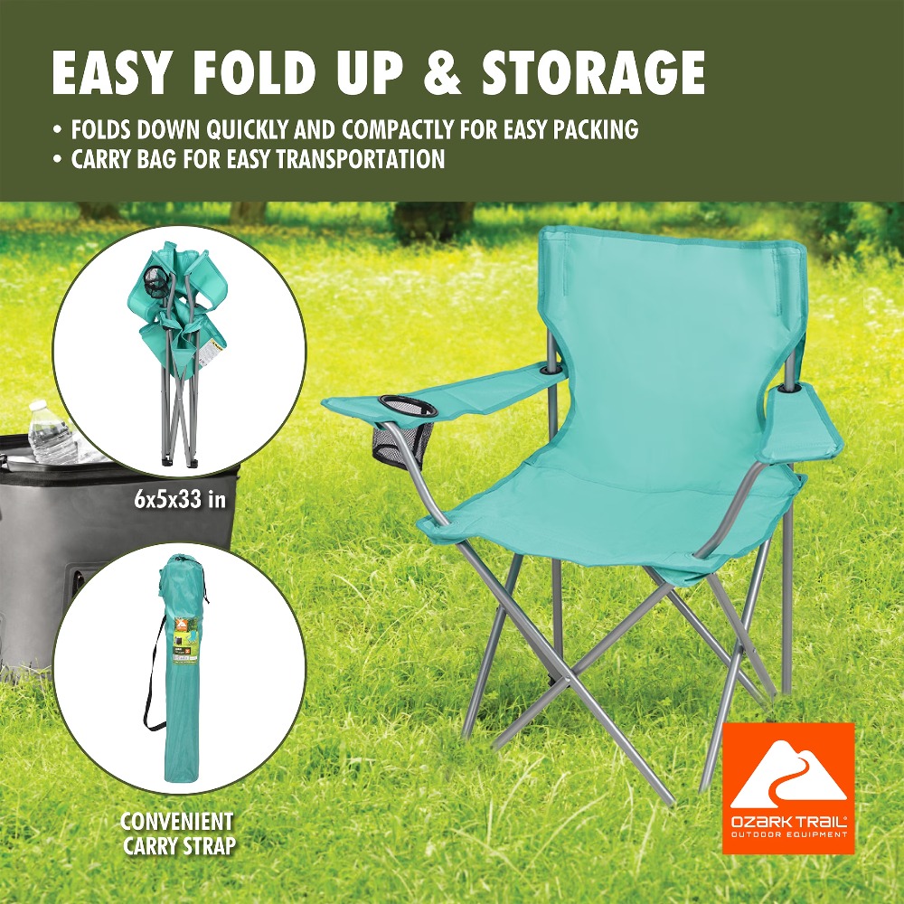 كرسي تخييم قابل للطي مع حامل أ - مراجعة Outdoor Furniture Green وسعره