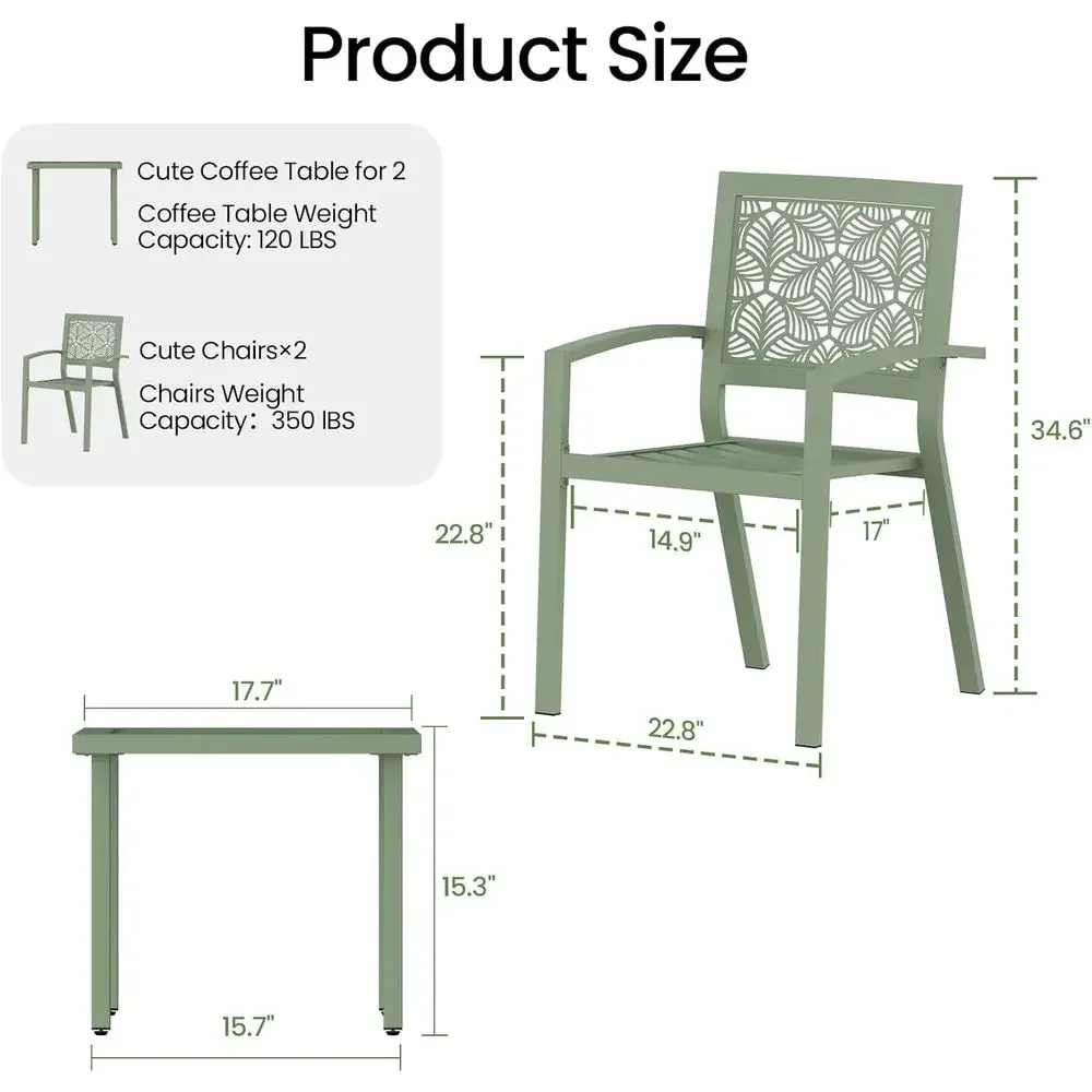 طقم بيسترو خارجي من 3 قطع، أثا - مراجعة Outdoor Furniture Green وسعره