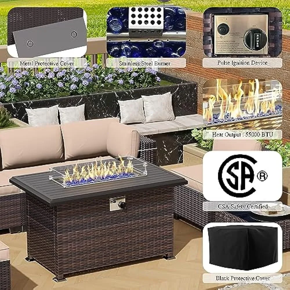 -مجموعة أثاث الفناء مع طاولة ح - مراجعة Outdoor Furniture Set With Fire Pit وسعره