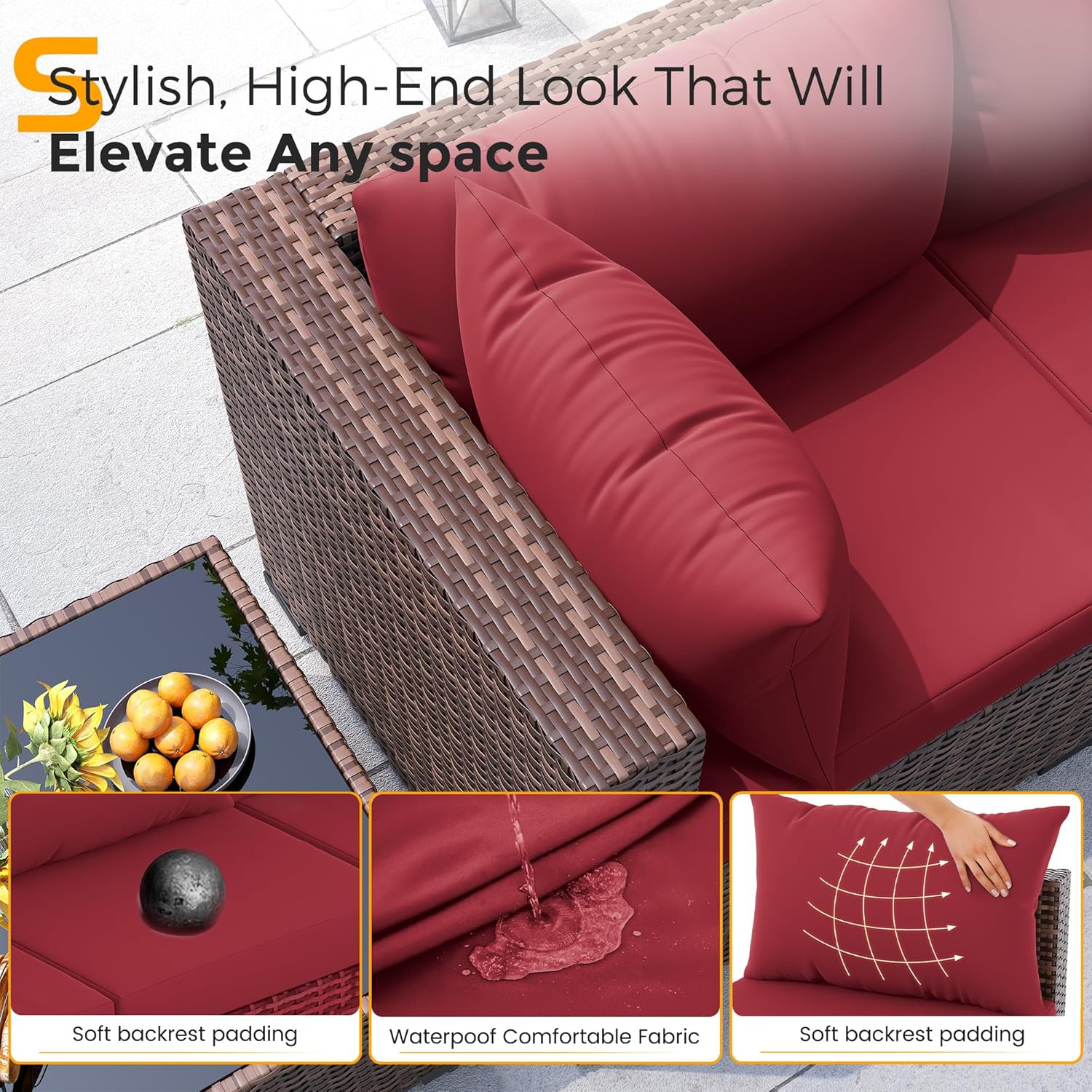 طقم أريكة من 8 قطع مصنوع من ال - مراجعة Outdoor Furniture Fire Pit وسعره