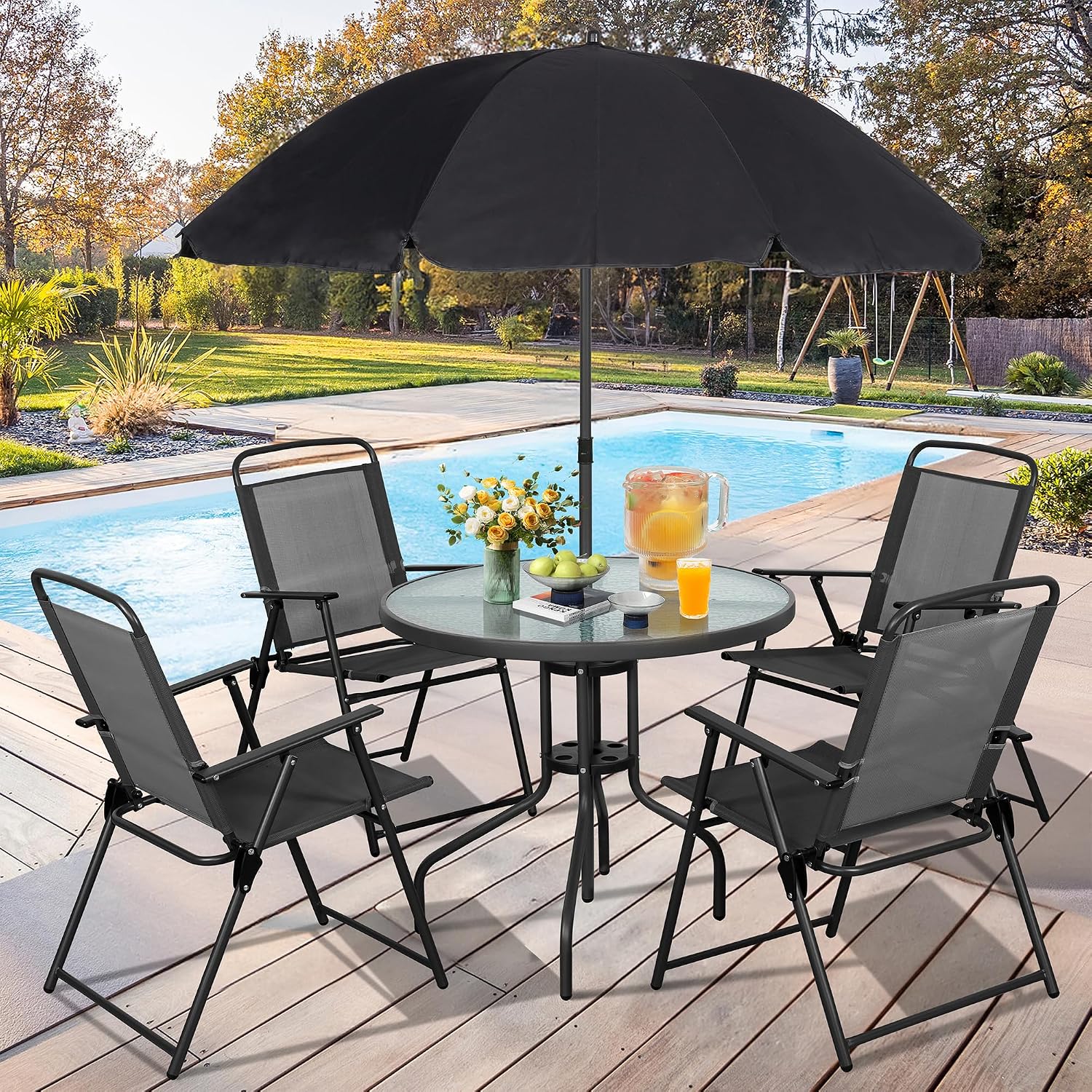طقم طعام معدني للفناء الخارجي  - مراجعة Outdoor Furniture Polywood وسعره
