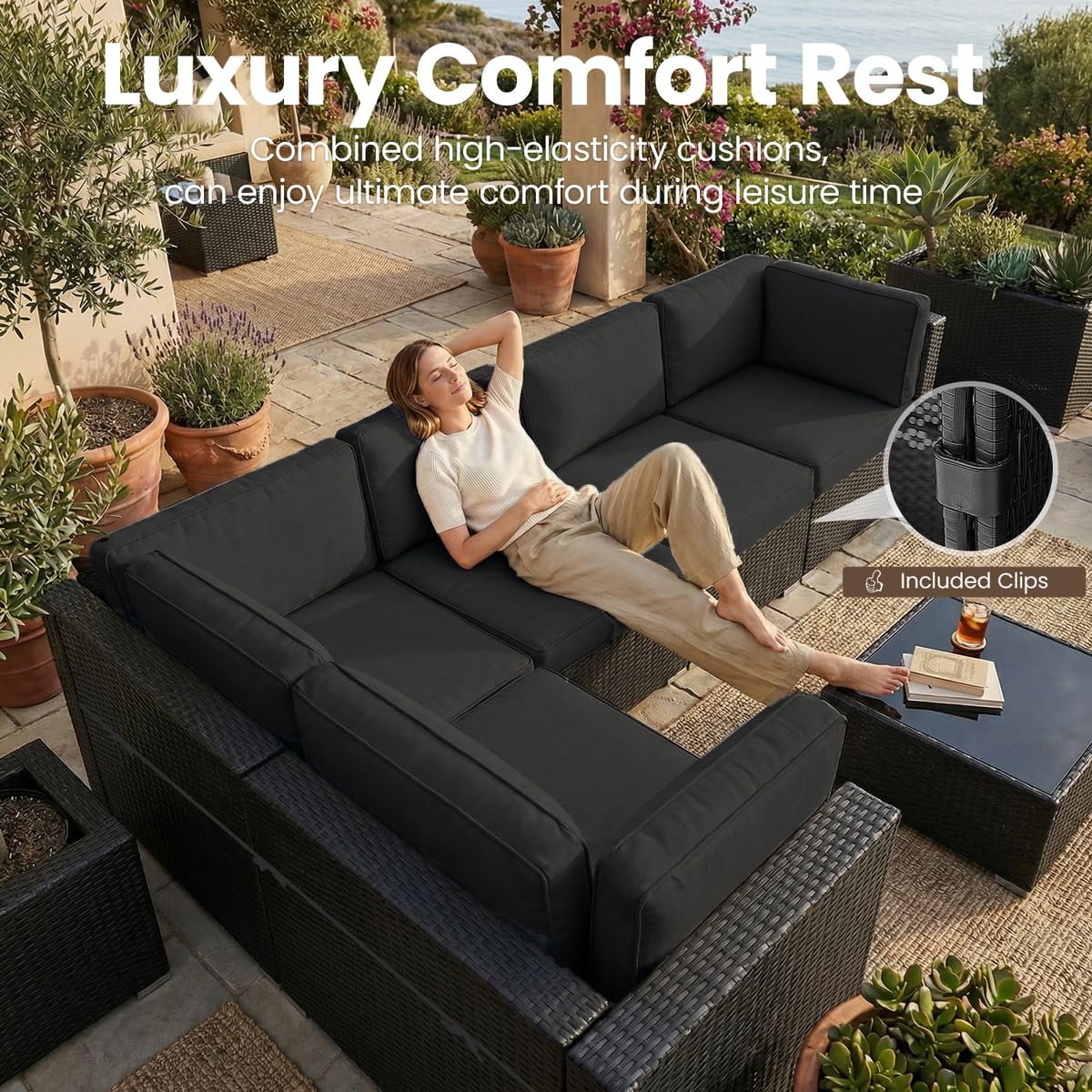 طقم أثاث فناء من 8 قطع مع طاول - مراجعة Outdoor Furniture Fire Pit وسعره