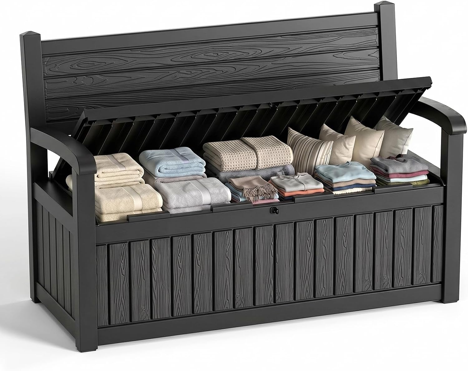 صندوق تخزين خارجي كبير مقاوم ل - مراجعة Outdoor Furniture Black وسعره