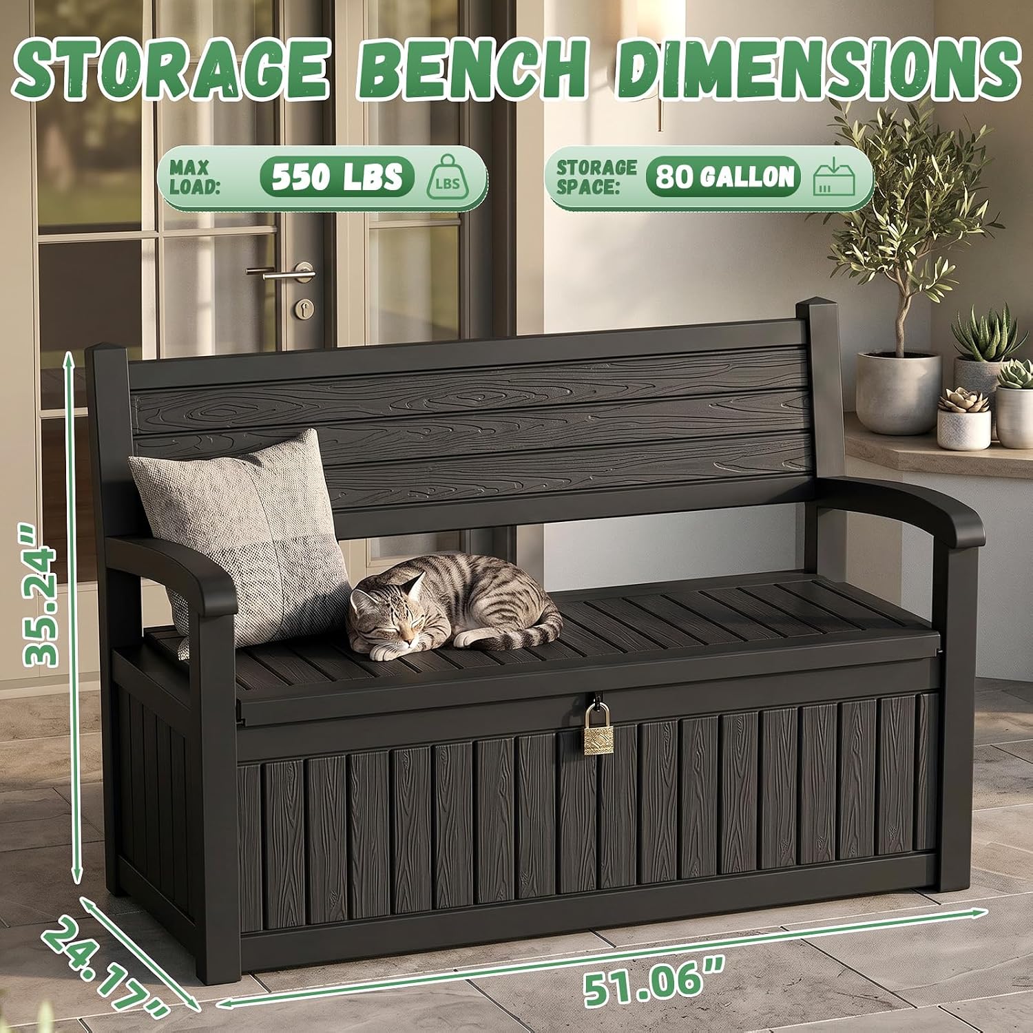 صندوق تخزين خارجي كبير مقاوم ل - مراجعة Outdoor Furniture Black وسعره