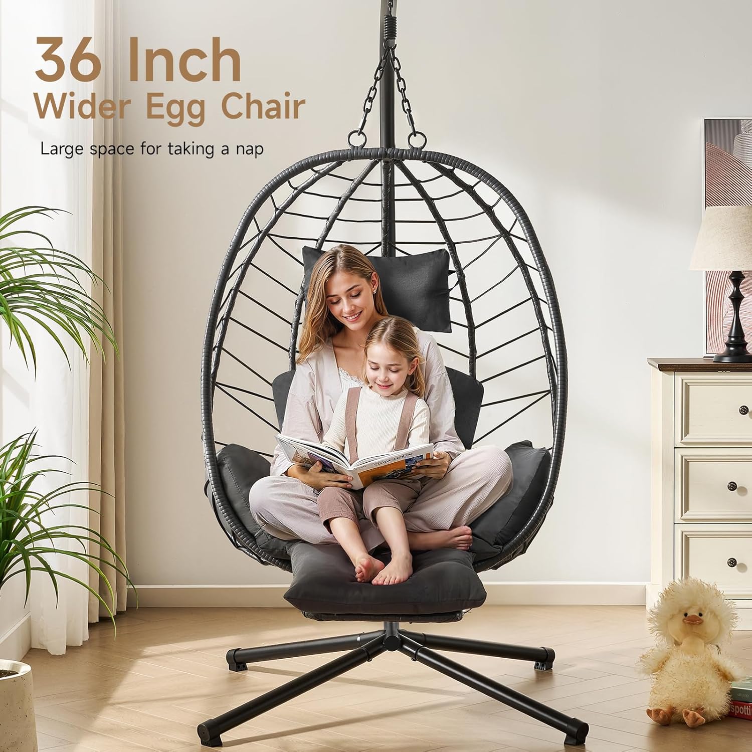 كرسي معلق على شكل بيضة مع مسند - مراجعة Hanging Egg Chair وسعره