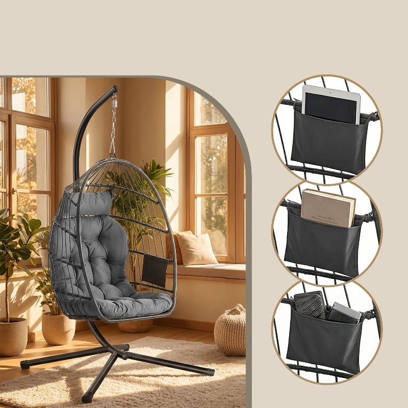 كرسي بيضاوي معلق مع حامل - سلة - مراجعة Hanging Egg Chair وسعره