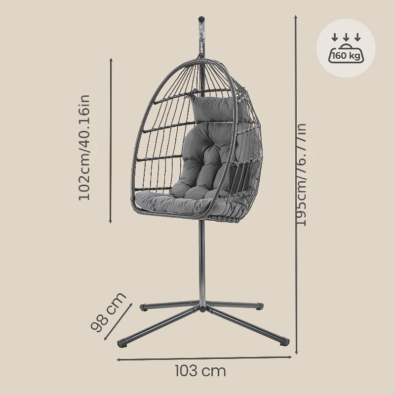 كرسي بيضاوي معلق مع حامل - سلة - مراجعة Hanging Egg Chair وسعره