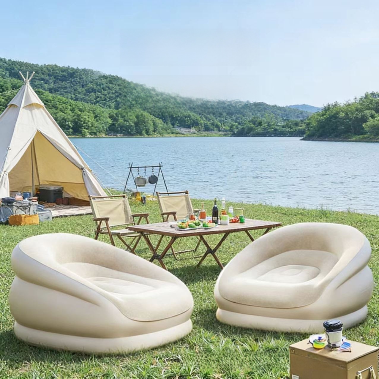 أريكة قابلة للنفخ محمولة للمخي - مراجعة Outdoor Furniture Designer وسعره