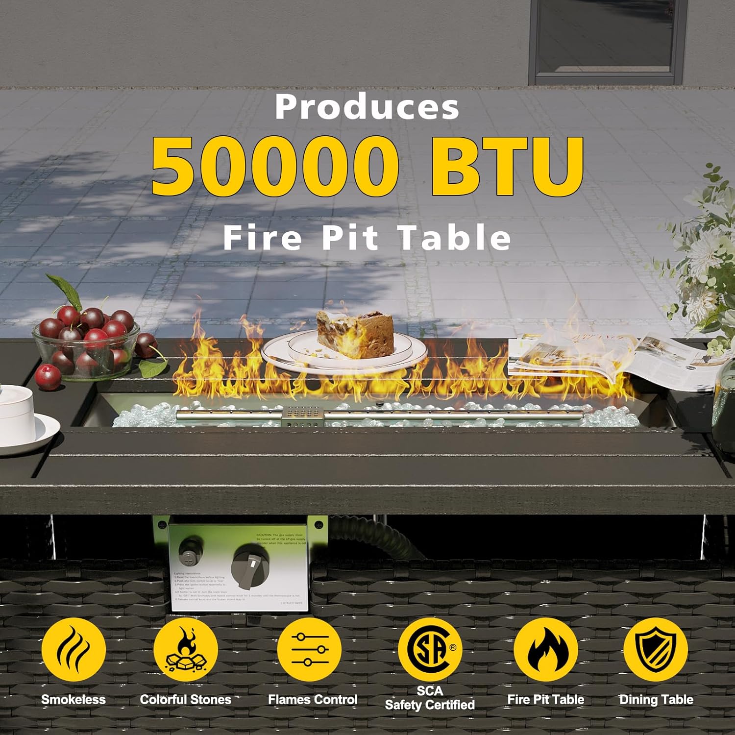 طقم أثاث للفناء مع طاولة موقد  - مراجعة Outdoor Furniture Fire Pit وسعره