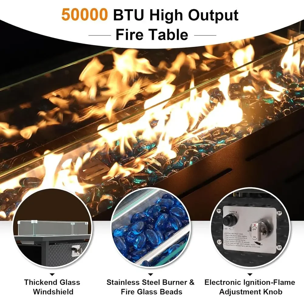 طقم أثاث فناء من 8 قطع مع طاول - مراجعة Outdoor Furniture Fire Pit وسعره