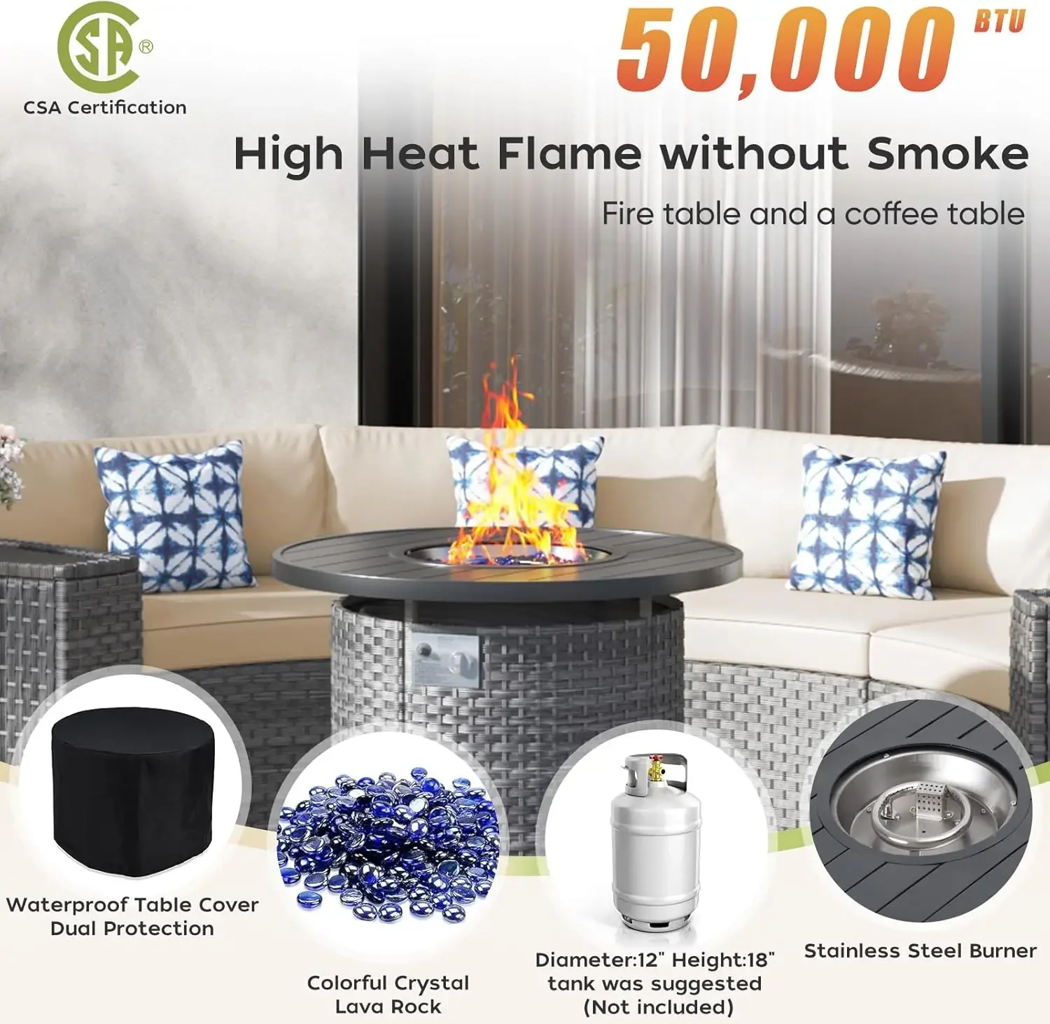 مجموعة أثاث الفناء مع طاولة حف - مراجعة Outdoor Furniture Fire Pit وسعره