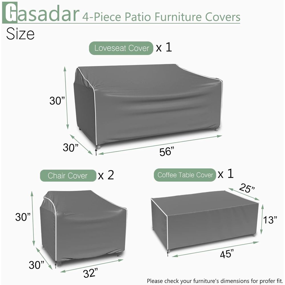 أغطية أثاث الفناء، مجموعة من 4 - مراجعة Outdoor Furniture Waterproof وسعره