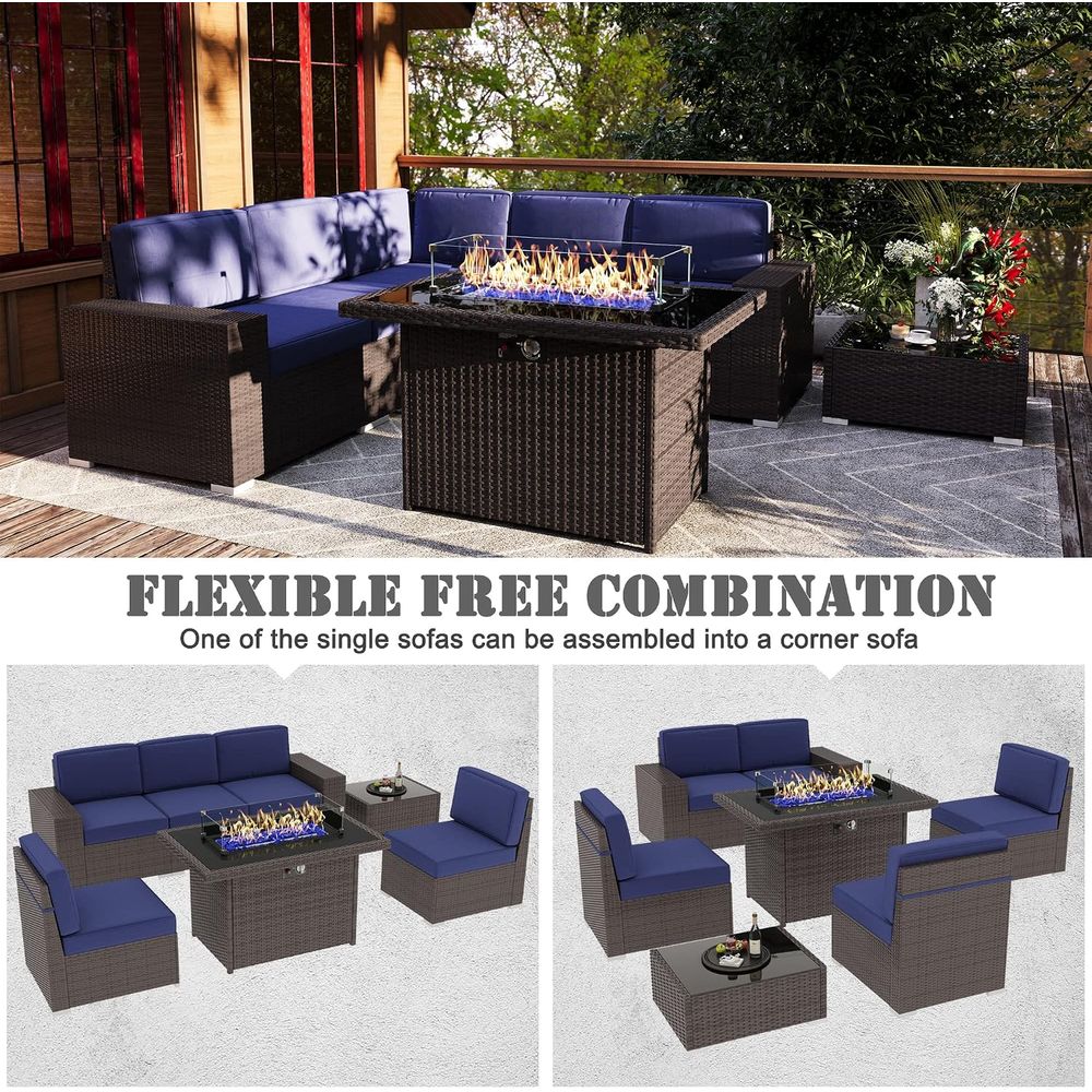 طقم أثاث خارجي مكون من 7 قطع م - مراجعة Outdoor Furniture Set With Fire Pit وسعره