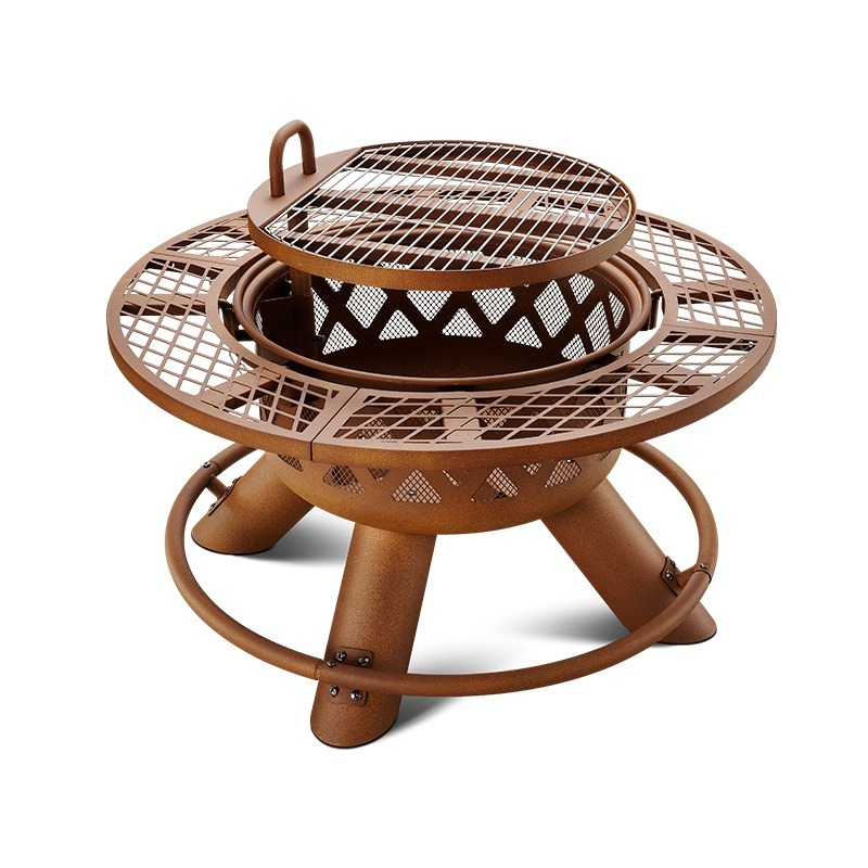 مجموعة شواء وتدفئة خارجية حديث - مراجعة Outdoor Furniture Set With Fire Pit وسعره