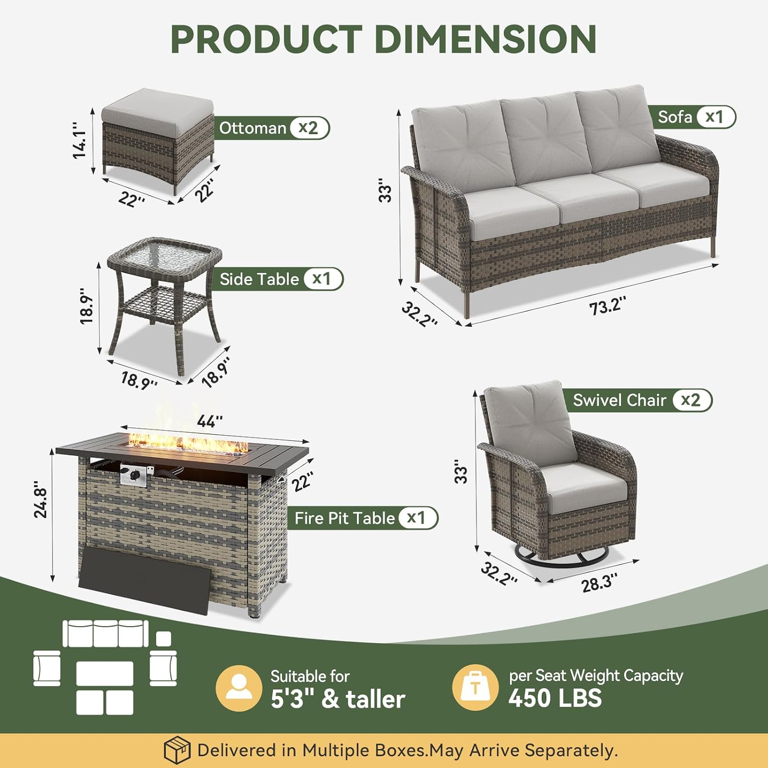 طقم أثاث خارجي من الخوص مكون م - مراجعة Outdoor Furniture Fire Pit وسعره