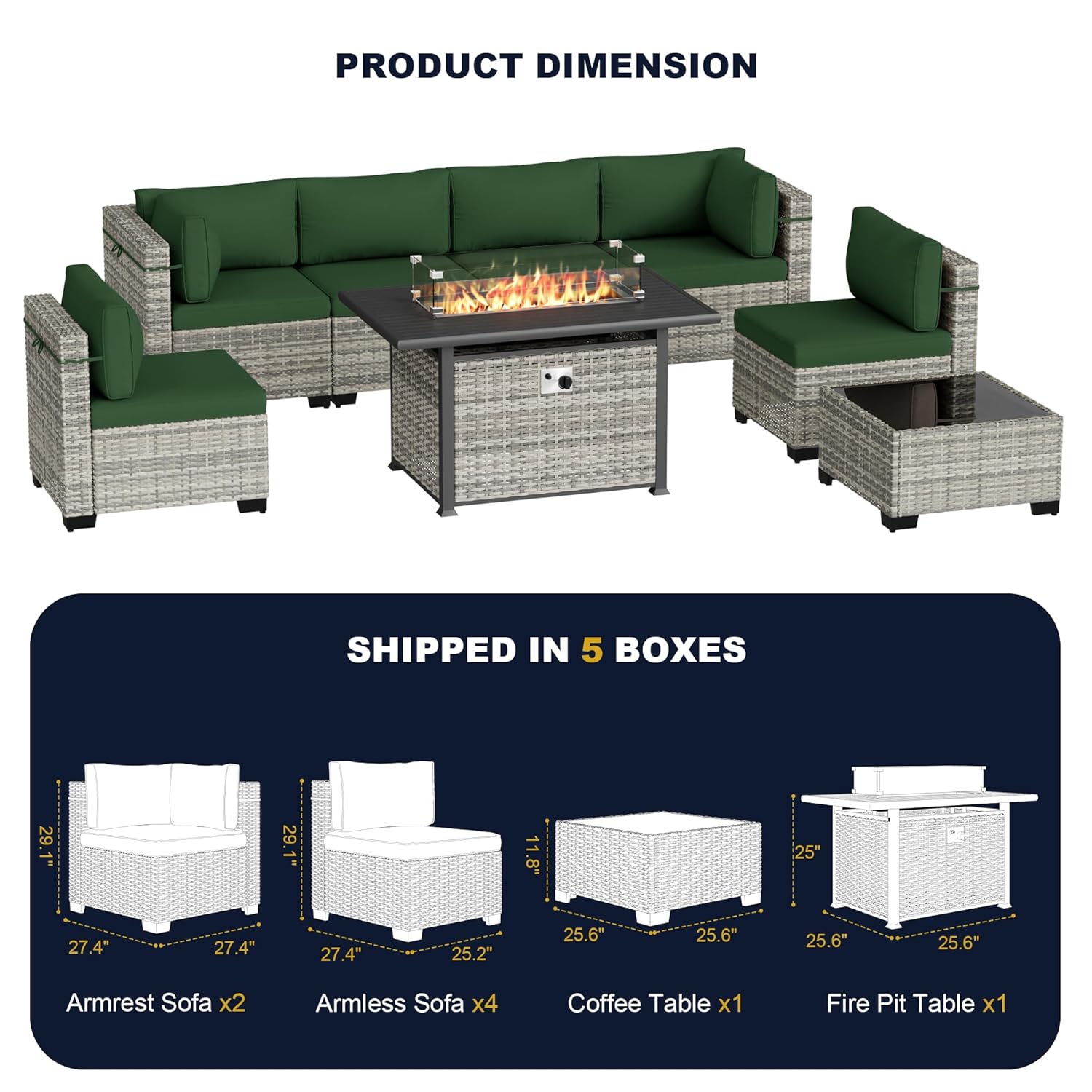 طقم أثاث خارجي مكون من 8 قطع م - مراجعة Outdoor Furniture Fire Pit وسعره