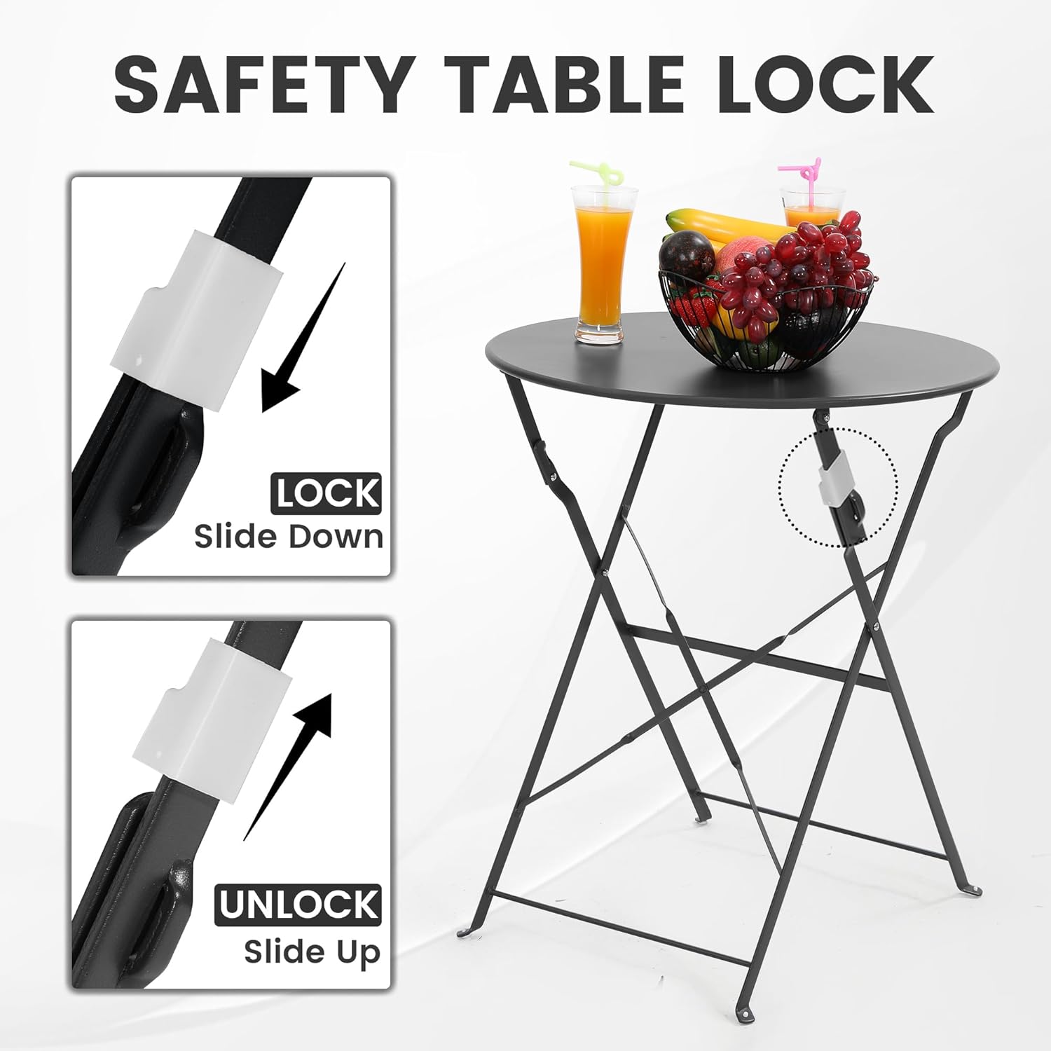 طقم بيسترو خارجي قابل للطي من  - مراجعة Outdoor Furniture Black وسعره
