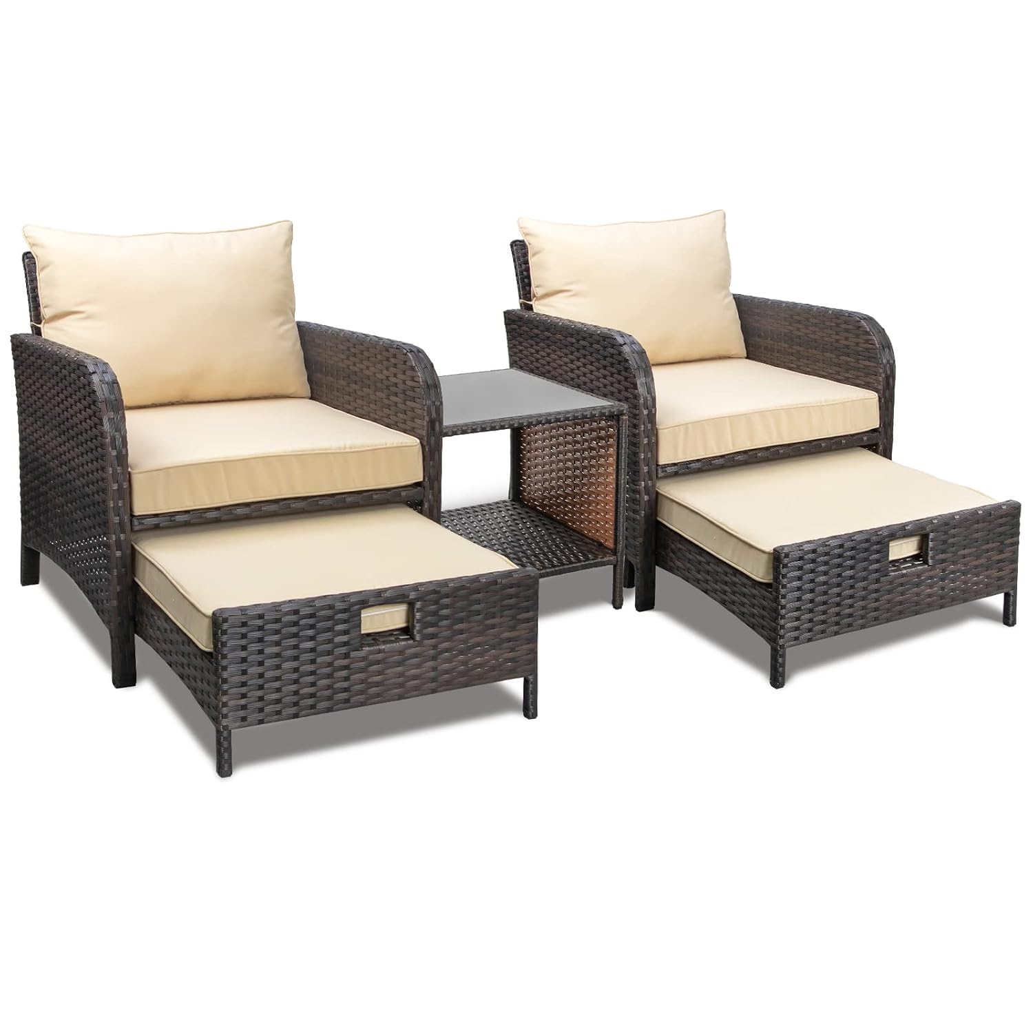 طقم جلوس خارجي من 5 قطع مصنوع  - مراجعة Rattan Lounge Set وسعره