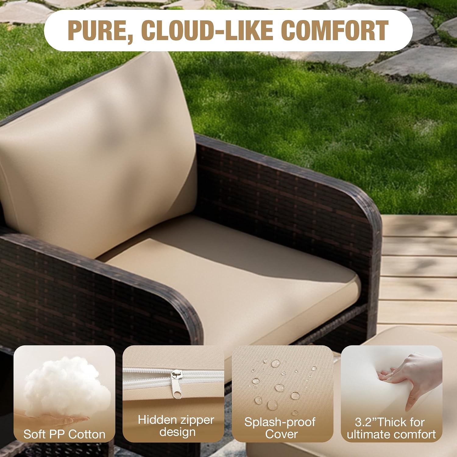 طقم أثاث محادثة خارجي من 5 قطع - مراجعة Rattan Lounge Set وسعره