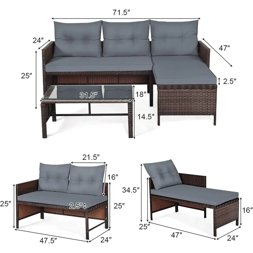 طقم أثاث فناء من الخوص مكون من - مراجعة Rattan Lounge Set وسعره