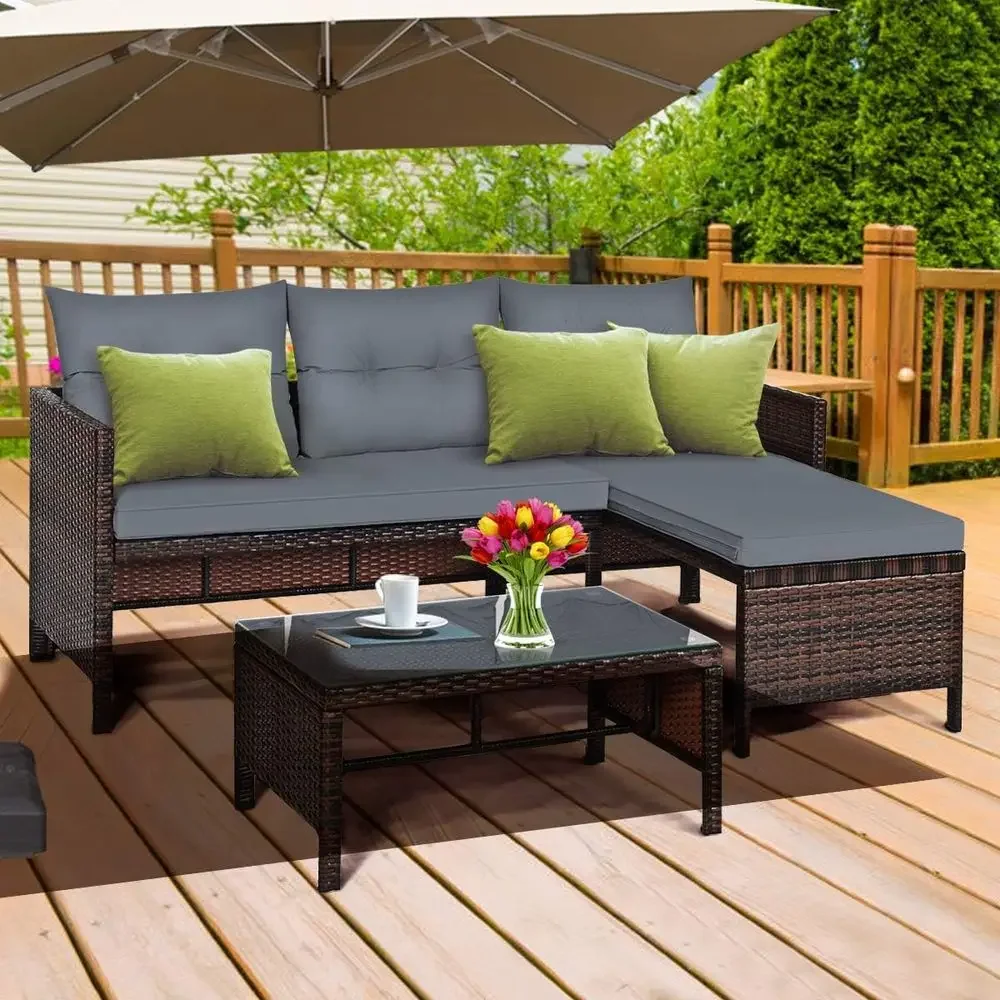 طقم أثاث فناء من الخوص مكون من - مراجعة Rattan Lounge Set وسعره