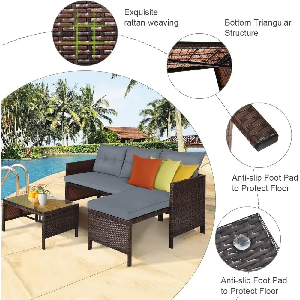 طقم أثاث فناء من الخوص مكون من - مراجعة Rattan Lounge Set وسعره