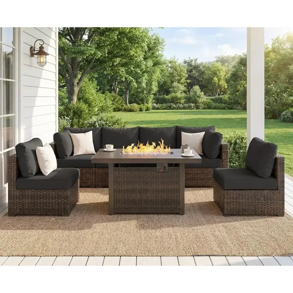 طقم أثاث خارجي مكون من 7 قطع م - مراجعة Outdoor Furniture Fire Pit وسعره