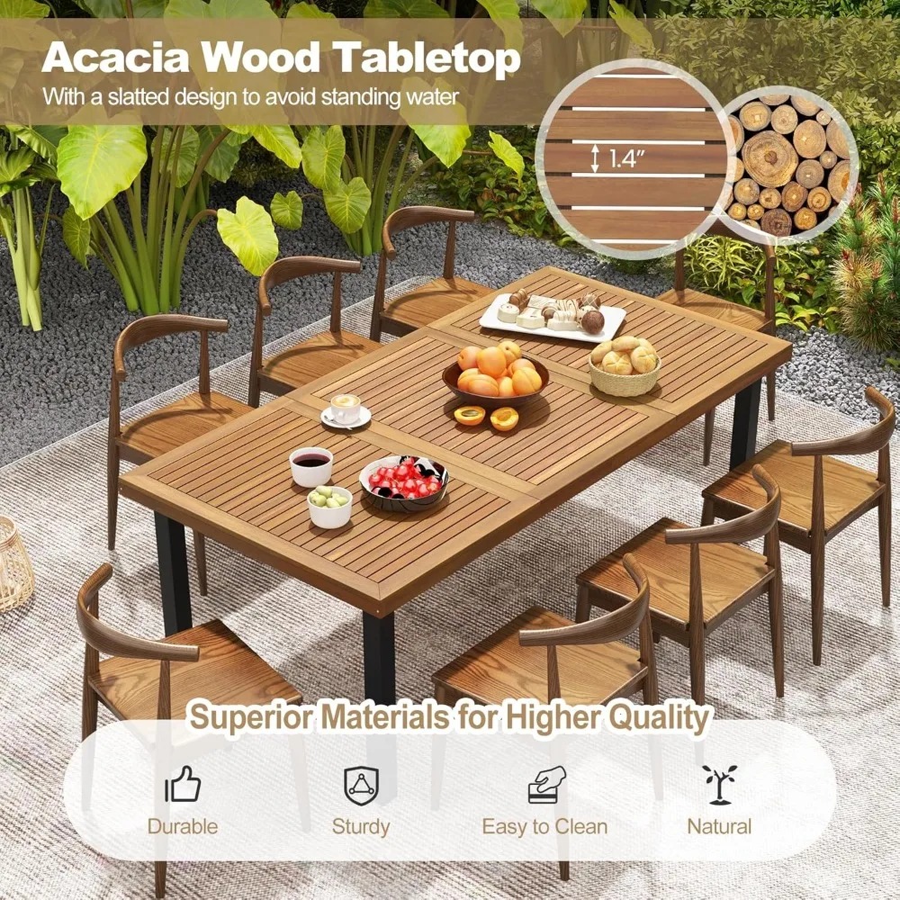طاولة طعام خارجية من خشب الأكا - مراجعة Outdoor Furniture Green وسعره