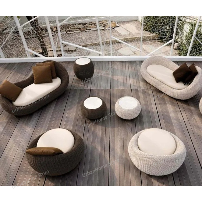 أثاث حدائق عصري، طقم أريكة من  - مراجعة Rattan Lounge Set وسعره