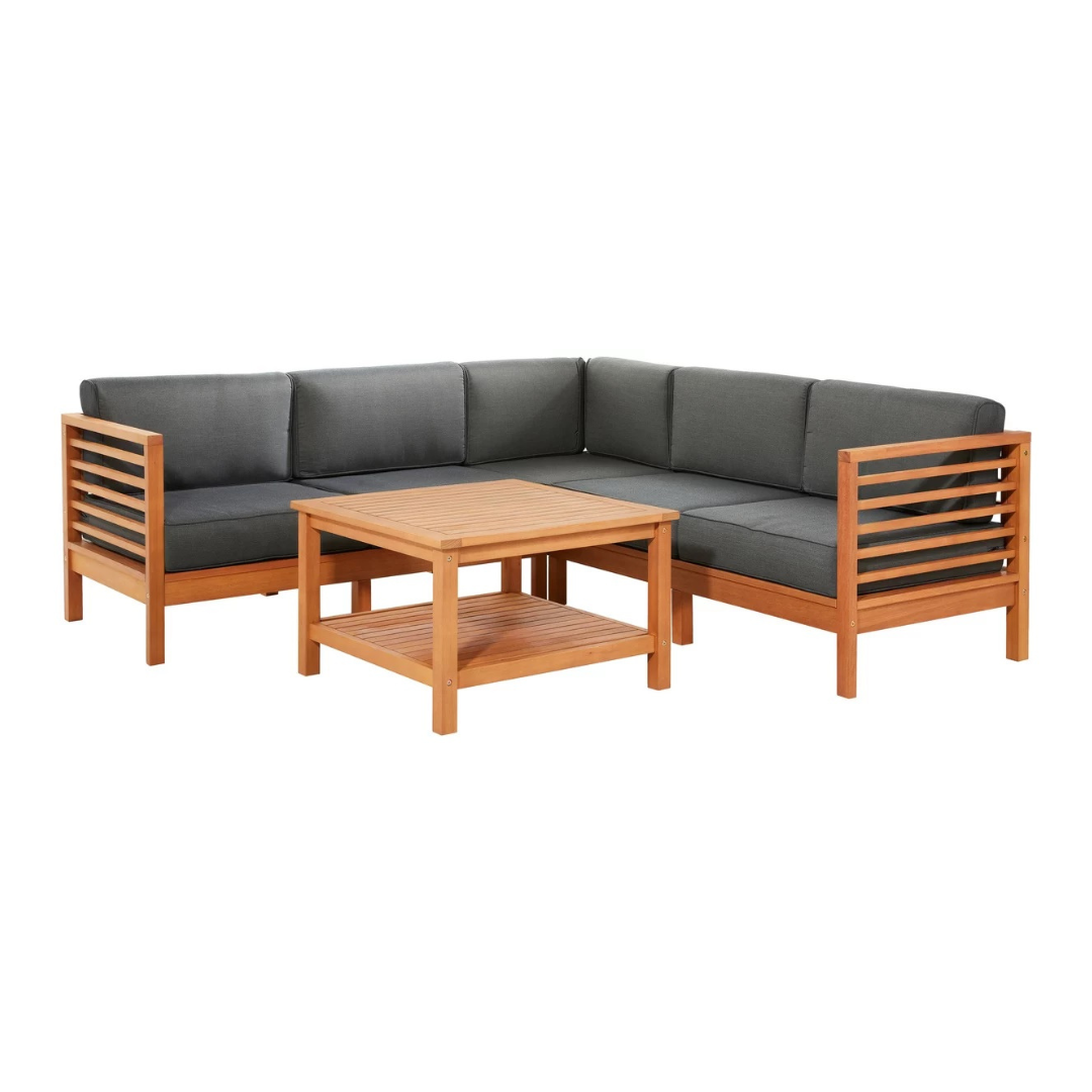 طقم أريكة خشب الساج العصري للأ - مراجعة Outdoor Furniture Warehouse وسعره